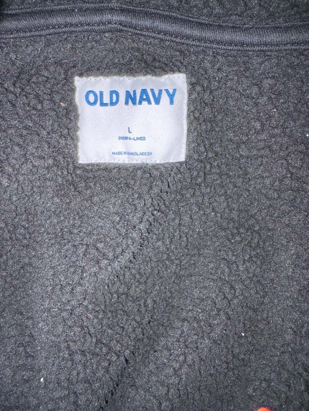 Old Navy Sherpa Lined Zip Up Hoodie Size L Black